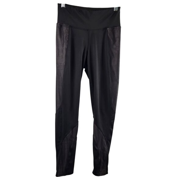 BCBGMAXAZRIA Medium Ankle Leggings with inlaid Mesh & Ankle Cutouts Black - Picture 4 of 15